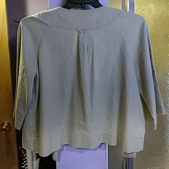 ❤New half Linen & Cotton Tan Jacket size L - Picture 3 of 3